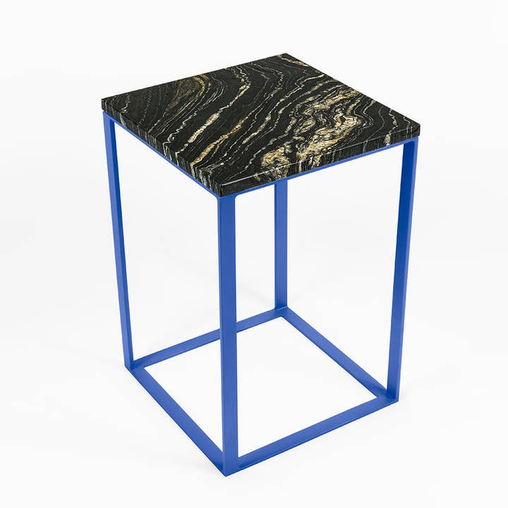 Mesa Pedestal Marcel - African Fusion - Azul por atacado de Maison la carrière