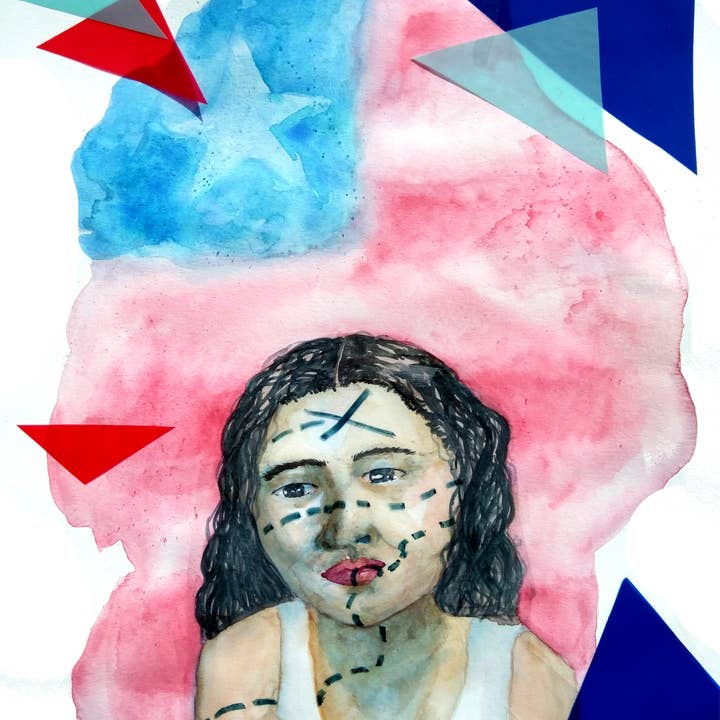 Decorazione murale patriottica con donna e bandiera americana per la vendita all'ingrosso da parte di Uncommon Canvas Co