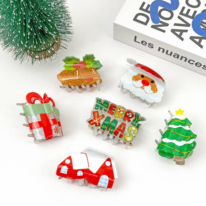 Christmas Series Claw Clip, Winter Hair Clip for wholesale by TheDivaSoap