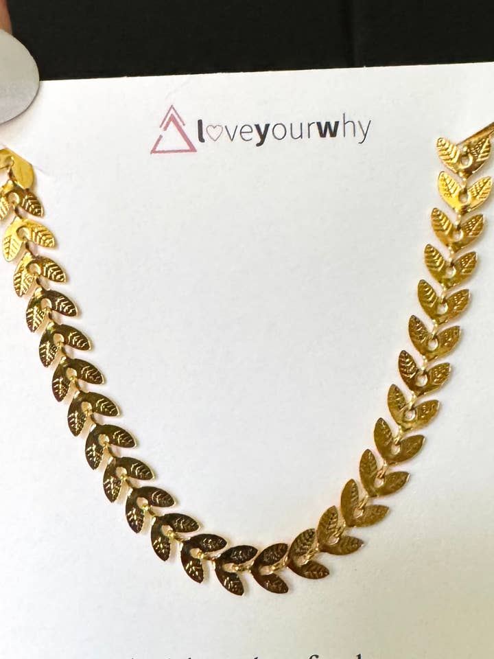 water-resistant leaf necklace- *almost* perfect layer collection for wholesale by Love Your Why