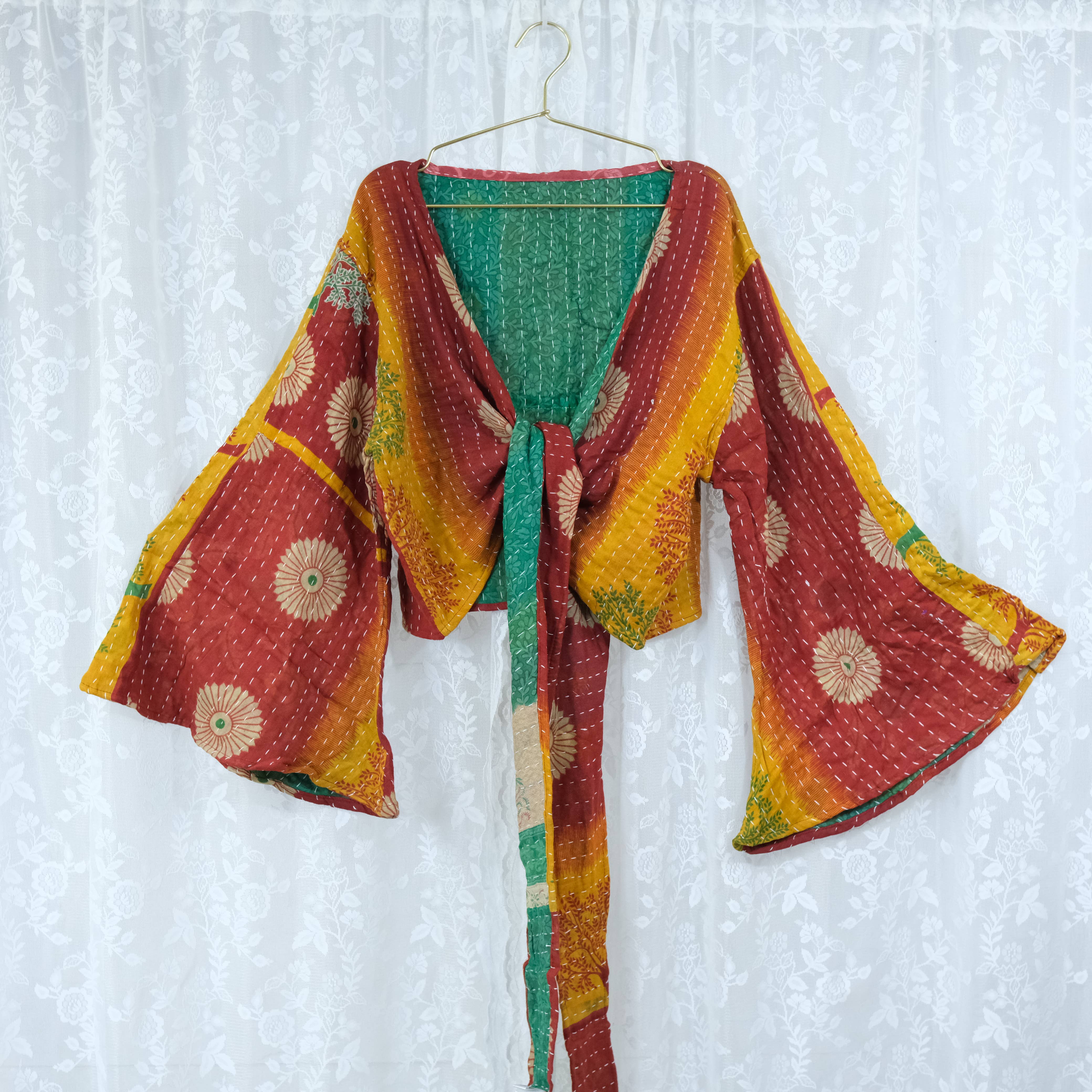 Karma Nepal Crafts - Vendita all'ingrosso Camicetta - Donna - Top Avvolgente Boho Kantha14