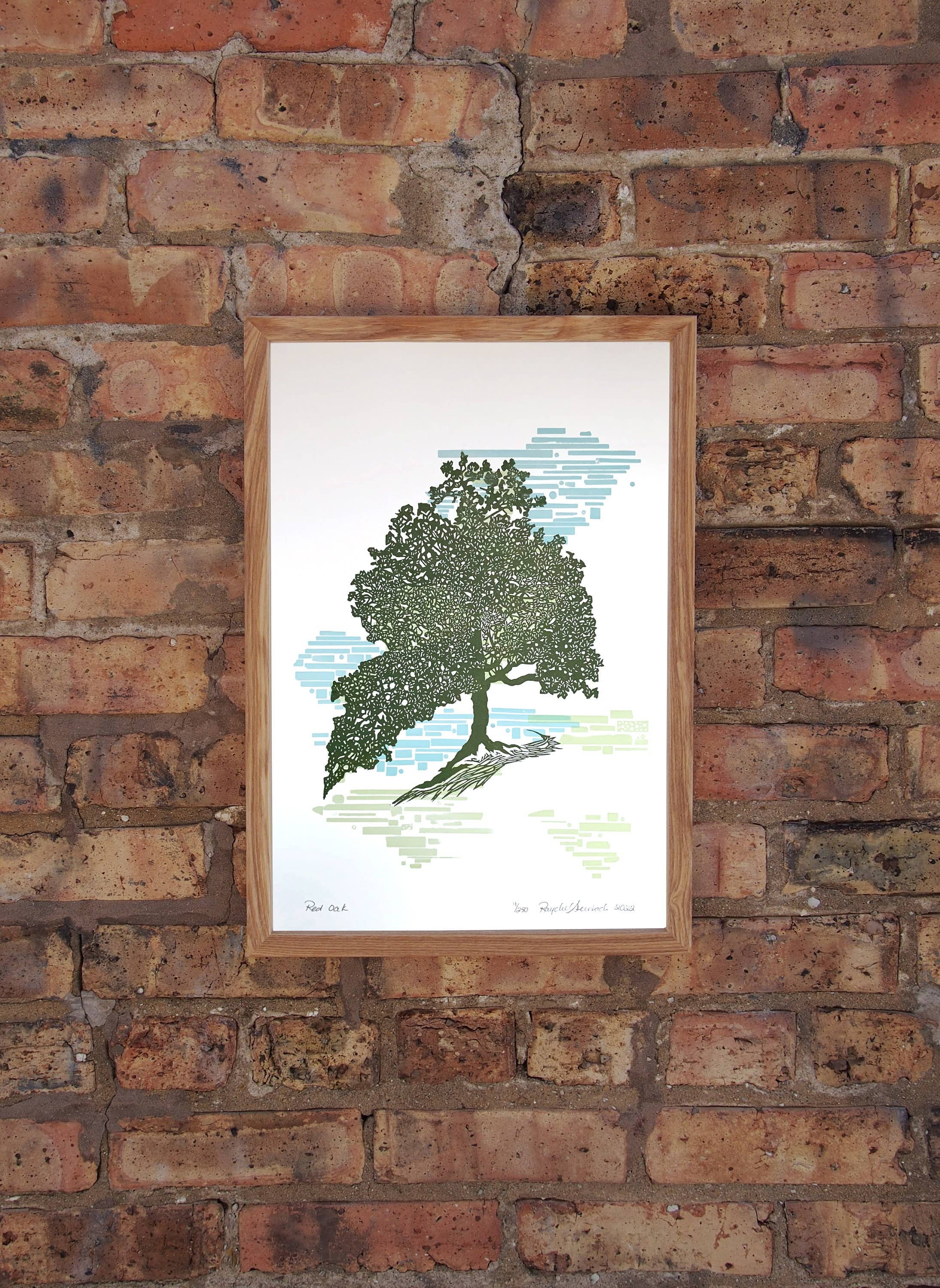 Current Location Press - Wholesale Art Print - Red Oak - Limited Edition Letterpress Print3