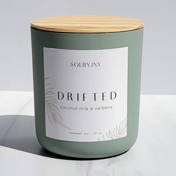 Vela perfumada de cera de coco de 12 oz a la deriva para venta al por mayor de SOLBYJNY