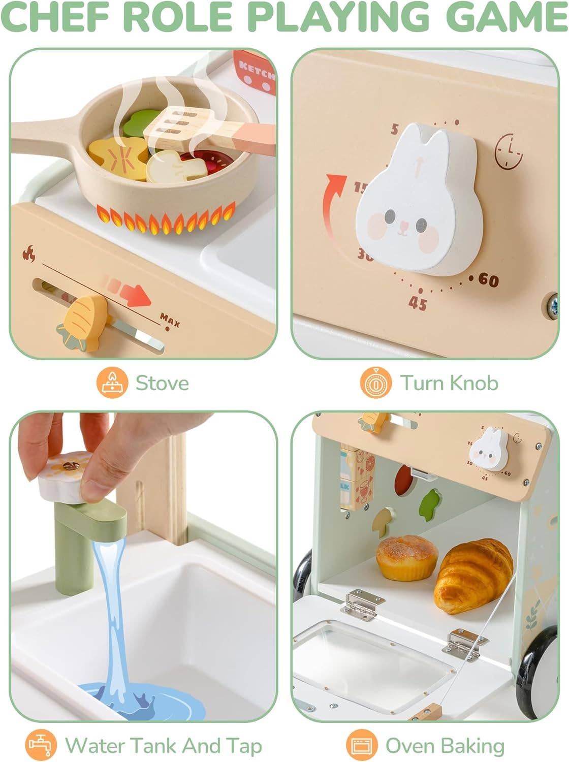 Robud & Mewoofun Official Store - Vendita all'ingrosso Girello - Bambini e neonati - Robud Camminatore in Legno per Bambini con Deceleratore per 12 Mesi+3