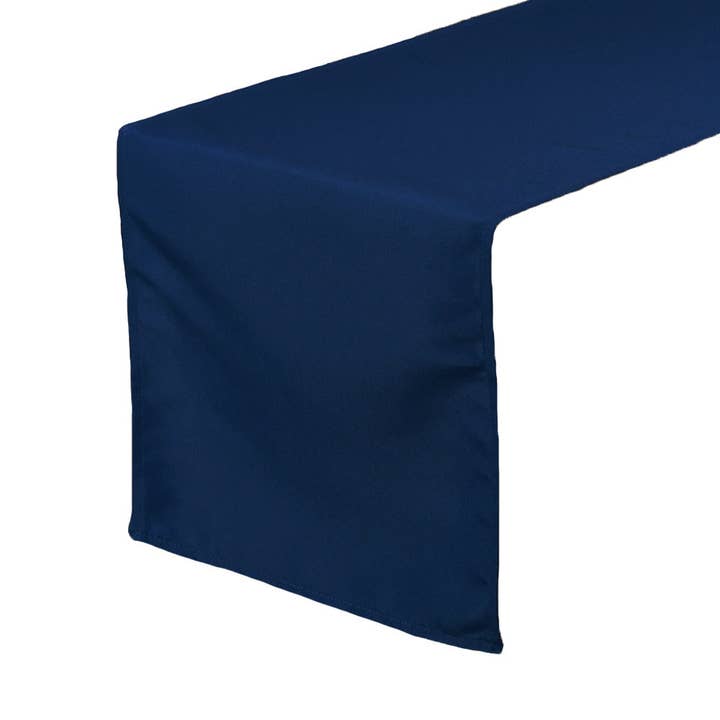 14 x 108 inch Polyester Table Runner Navy Blue for wholesale by YOUR CHAIR COVERS