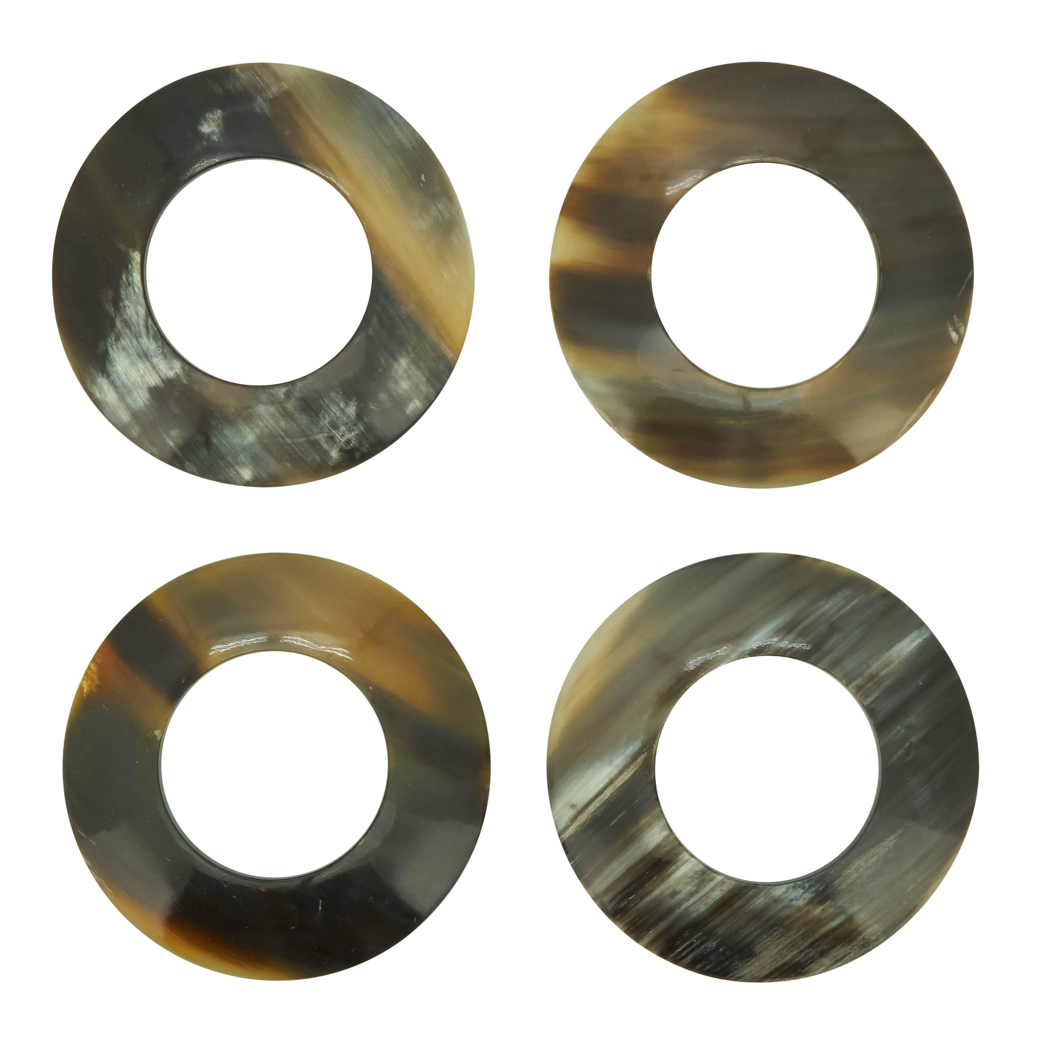 Marron Anneau à serviette en corne rond - Ensemble de 4 en vente sur Faire2