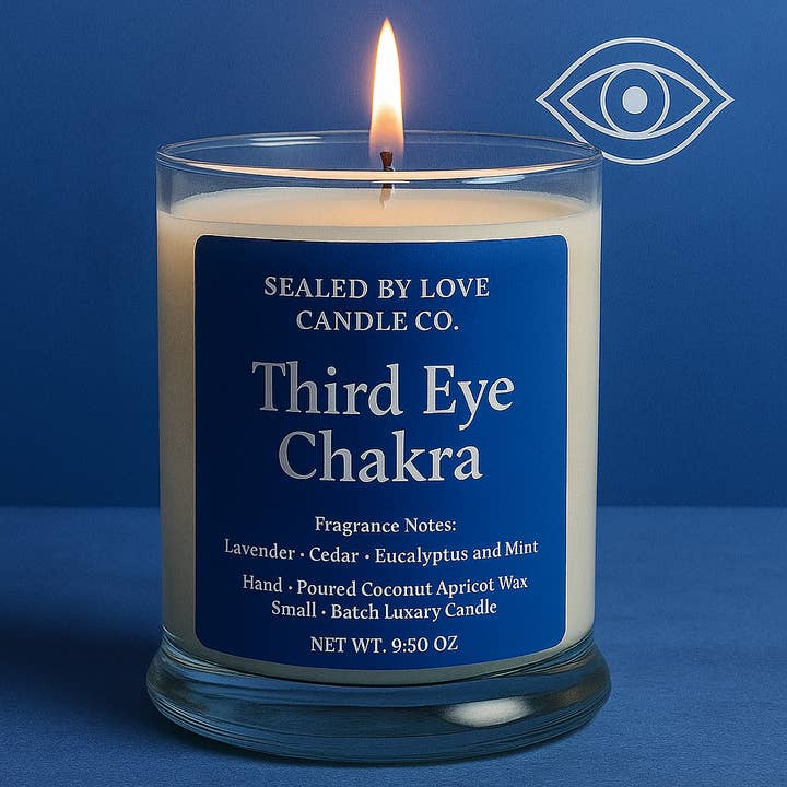 Third Eye Charka Candle for wholesale by Sealed By Love Candle Co.