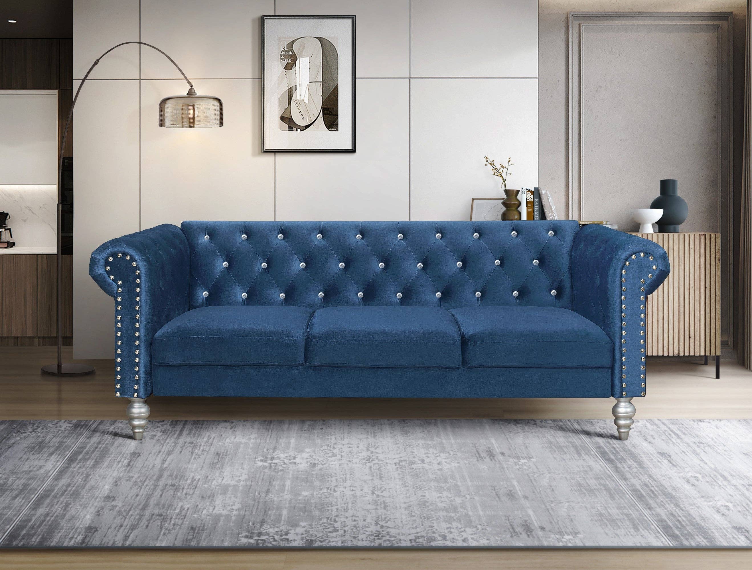 Home Design - Wholesale Sofa - Emma Velvet Rolled Arm Chesterfield Sofa5