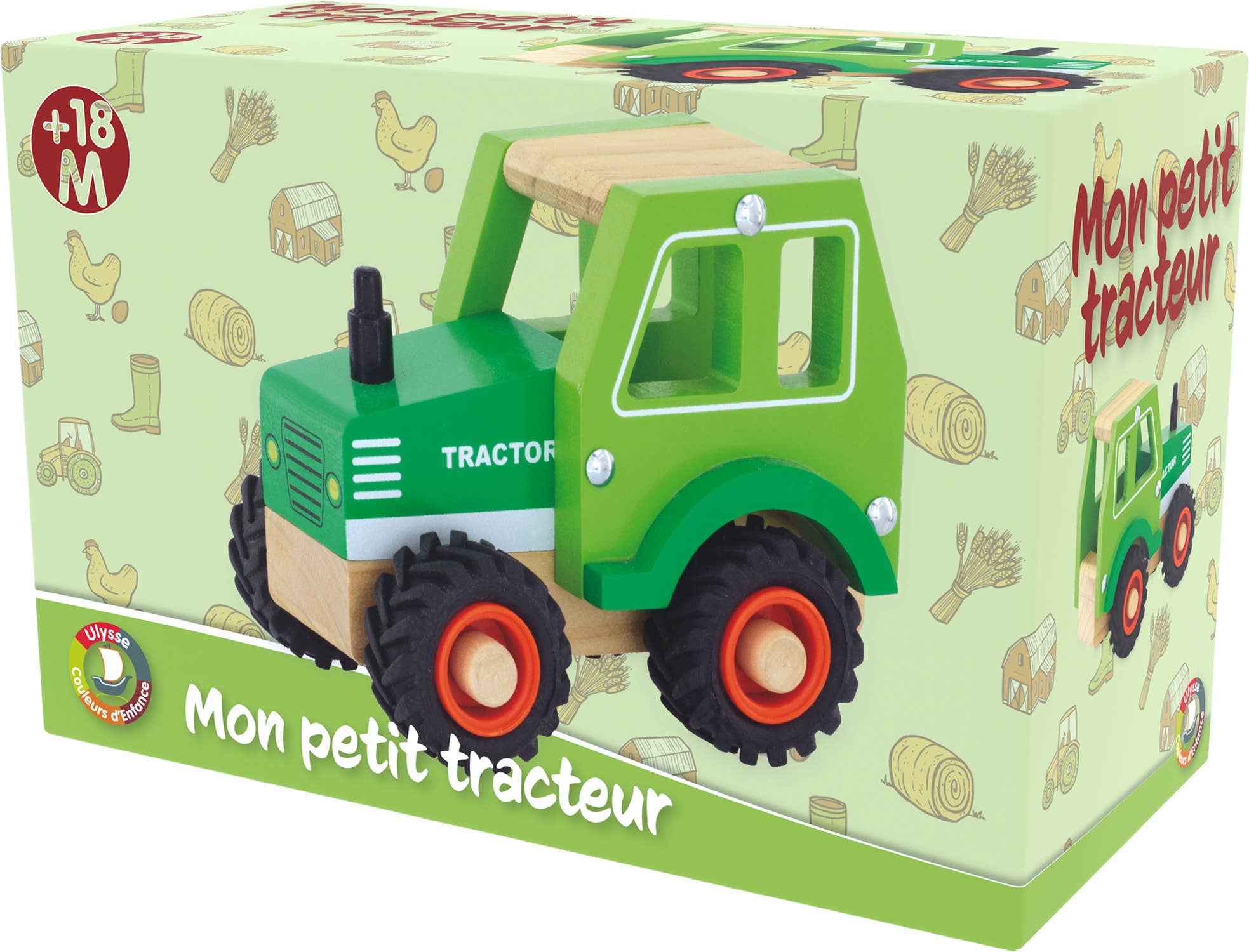 Ulysse Couleurs d'Enfance - Wholesale Toy Car/Truck - Kids - GREEN TRACTOR2