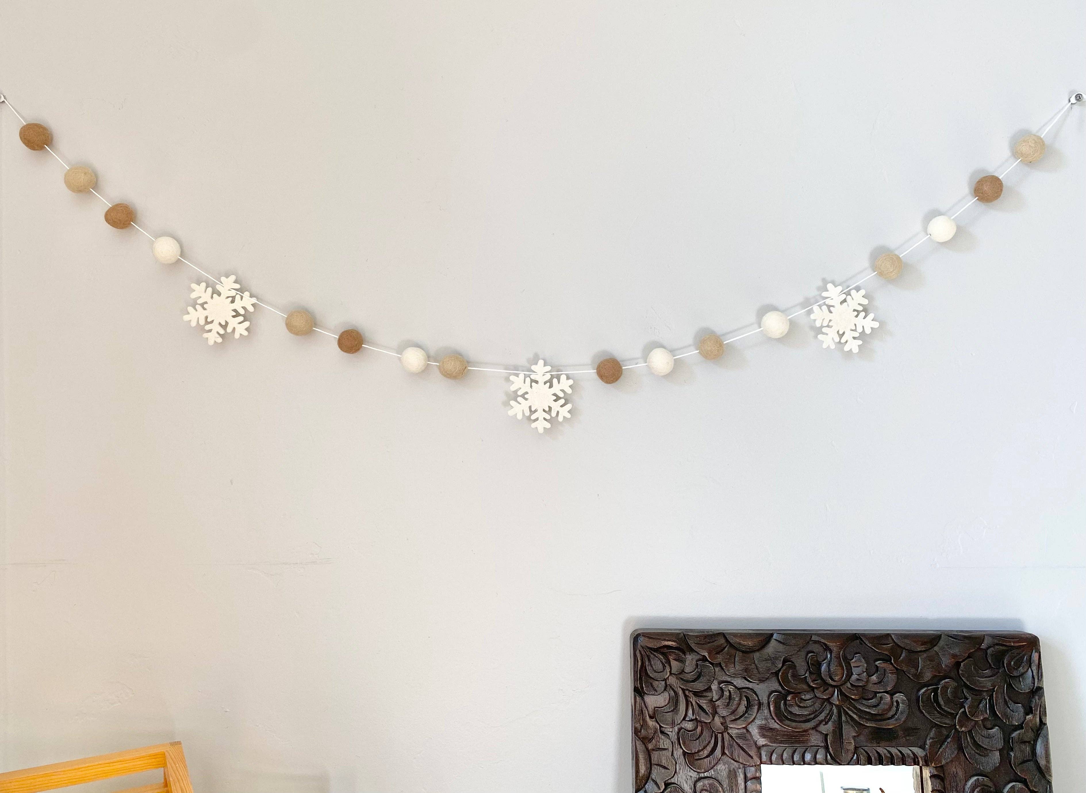 Wool Jamboree - Wholesale Bunting/Garland - Neutral Snowflake Garland - Best Seller!8