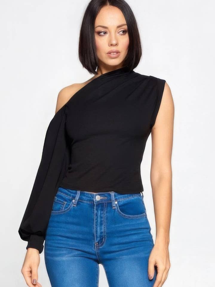 Ladies One-shoulder Top for wholesale by Bandanas Wholesale