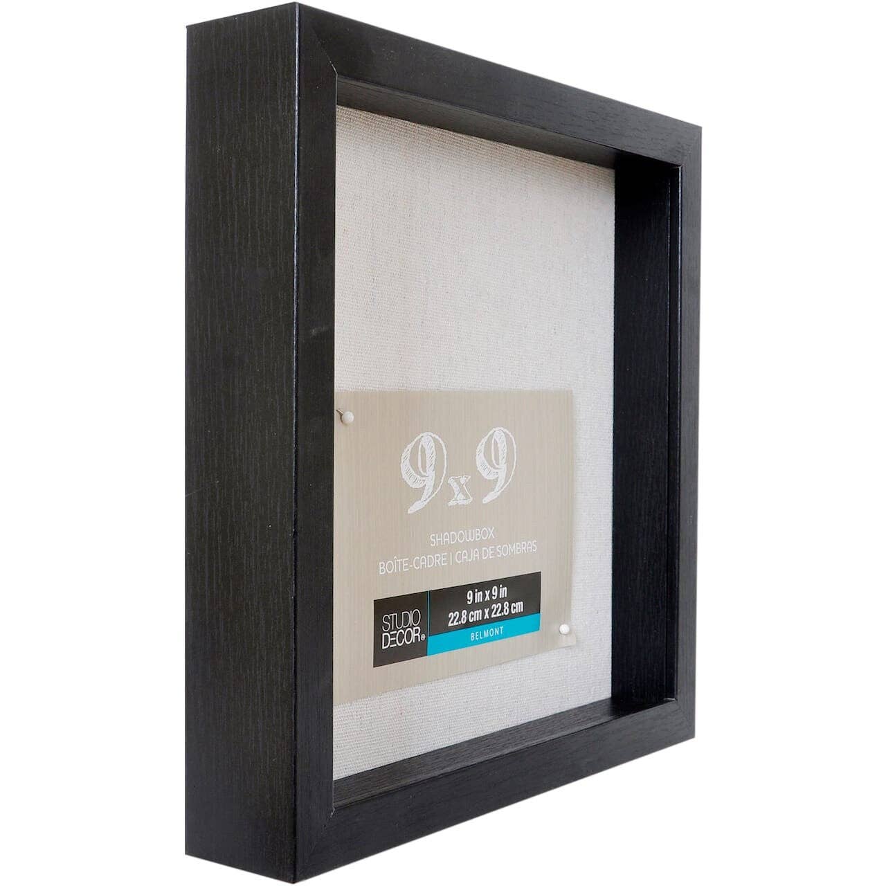 Guzel Handcrafts - Wholesale Picture Frame - Black Belmont Shadow Box By Studio Décor® -- 9" x 9" Shadow Box1