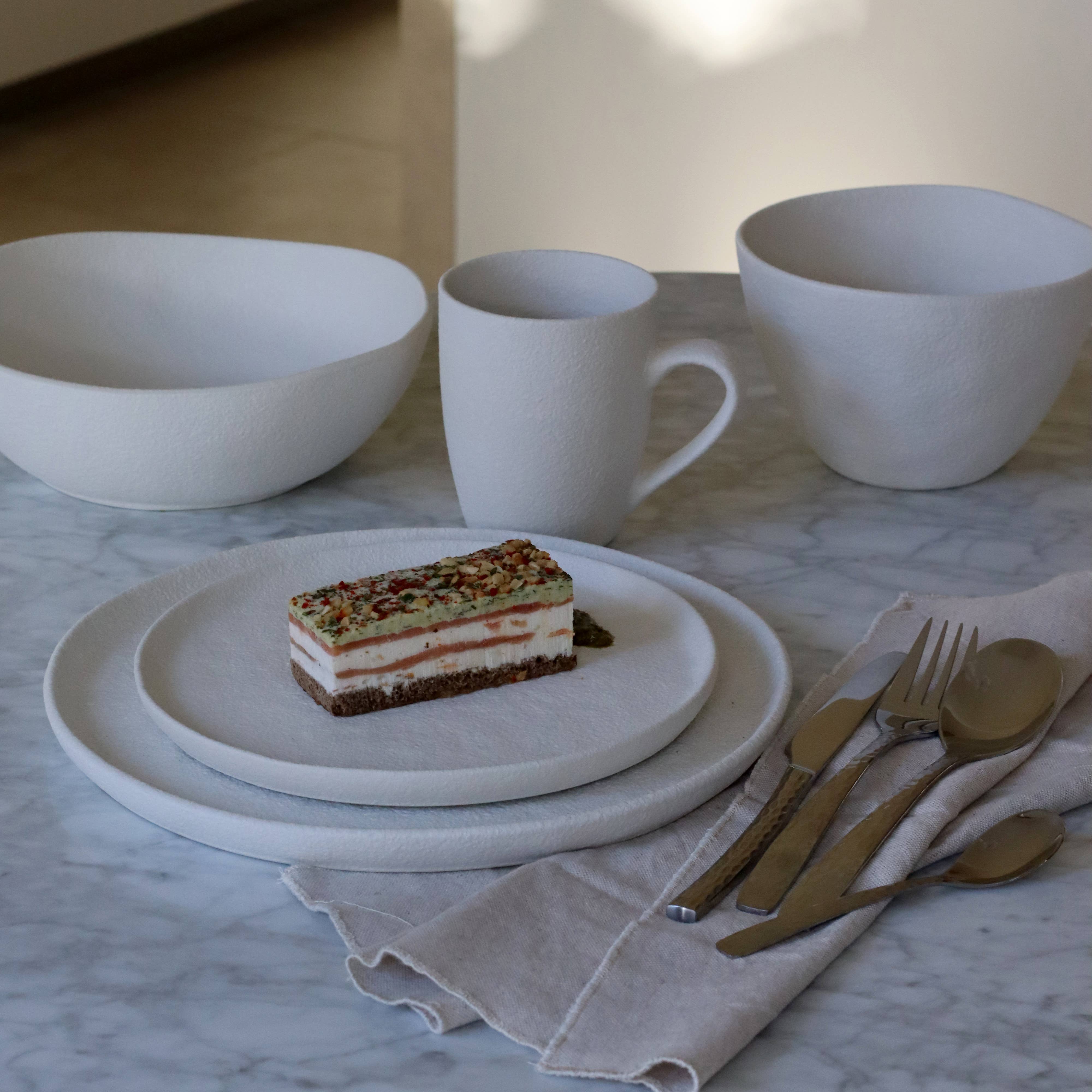 Ogo living - Wholesale Coffee/Tea Cup - Snowstack mug 33cl in matte white stoneware3