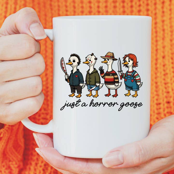 Just A Horror Goose Mug, Halloween Silly Goose Coffee Mug for wholesale by NVC Ecommerce LLC