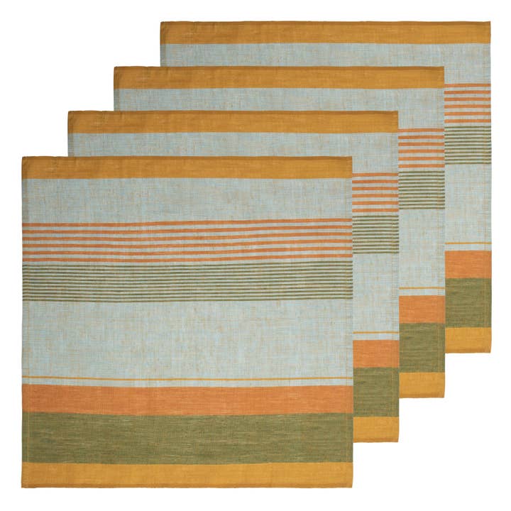 Vine Stripe Napkins - Multi 20x20 - Set of 4 for wholesale by Caravan Home