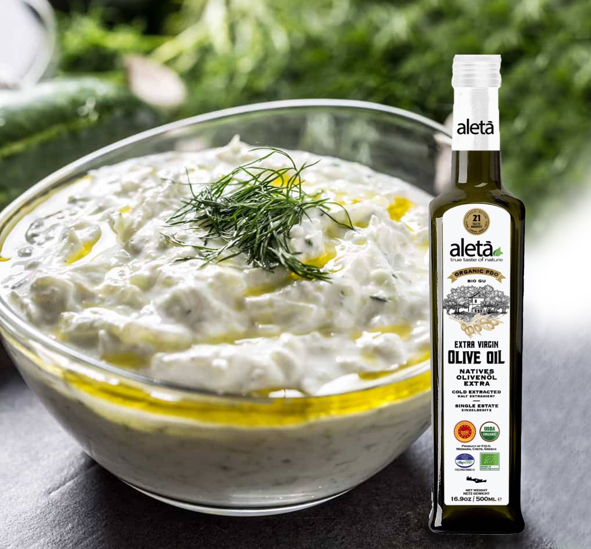 ALETA FARMS - Wholesale Olive Oil - Organic Single Estate, Extra Virgin Greek Olive Oil, 17 oz.3