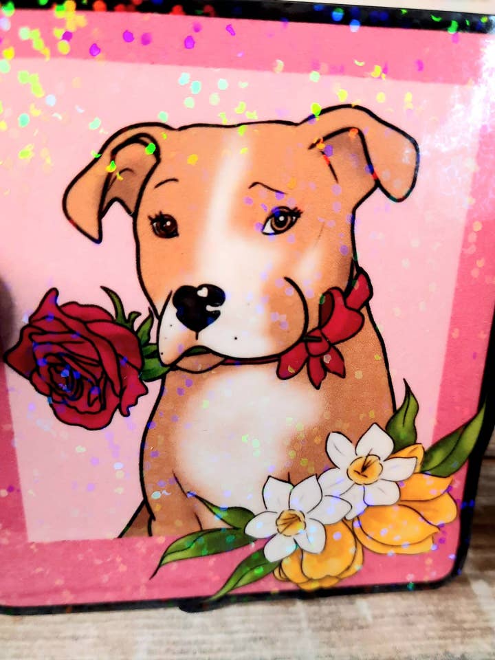 Tan And White Pitbull Sticker, Cute Staffy Sticker for wholesale by Unsupervised Art