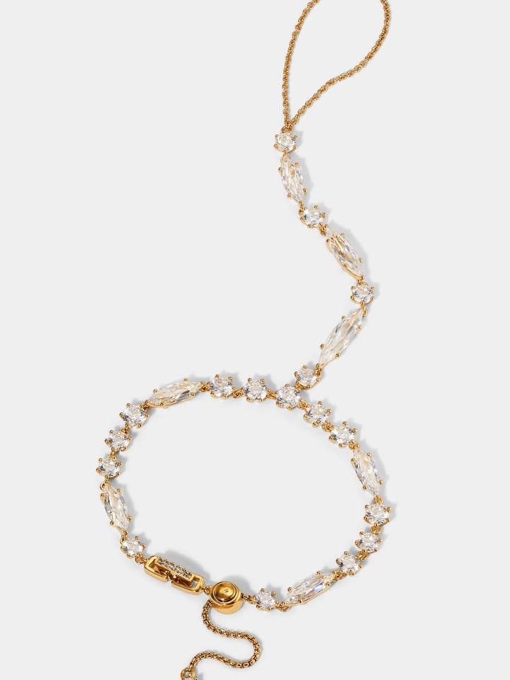 BEATRIX CZ HAND CHAIN BRACELET for wholesale by NADRI