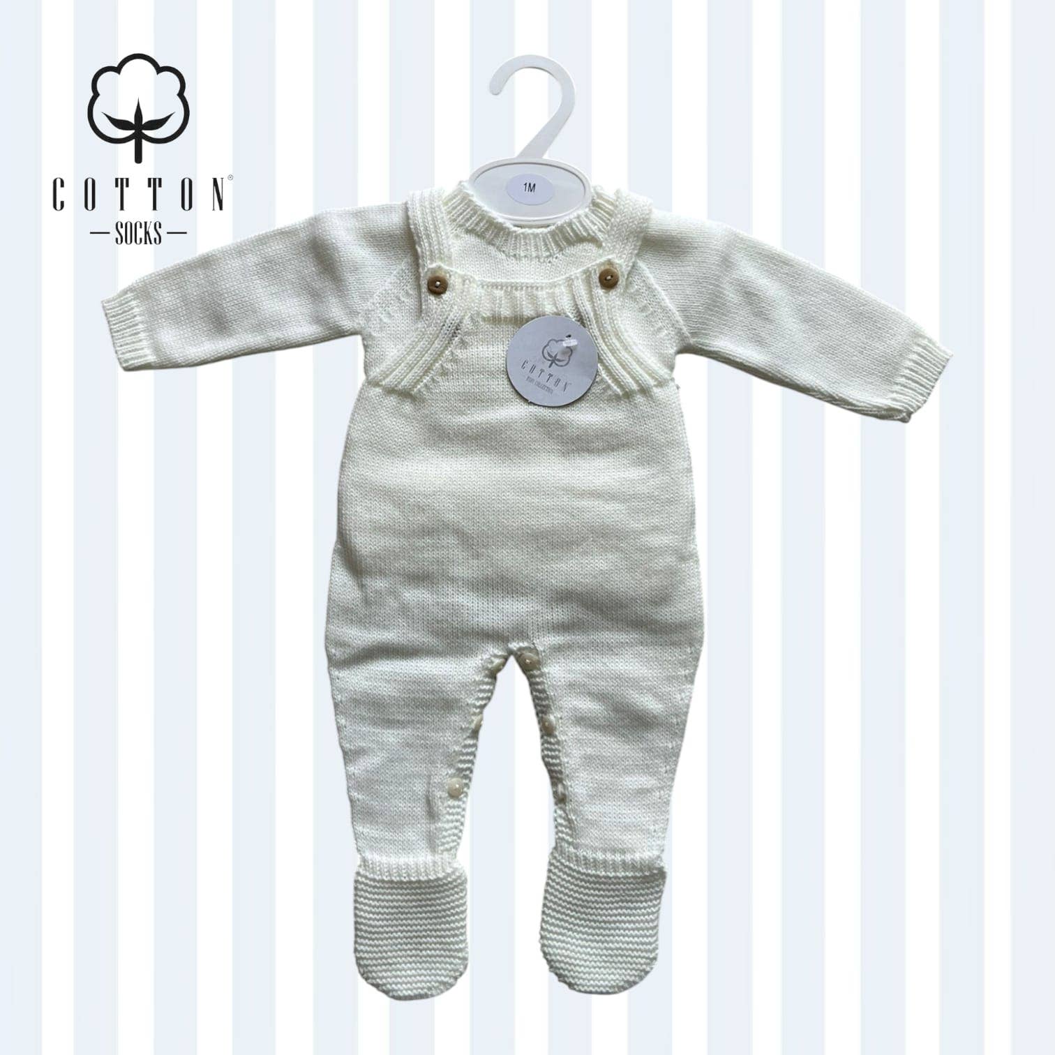 Cotton Socks - Vendita all'ingrosso Completino - Neonati - 2025.1 Salopette + maglione in maglia 100% acrilico5