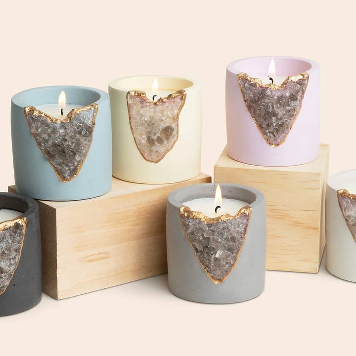 TB Fragrances - Wholesale Jar/Filled Candle - Sweet Musk Geode Candle2