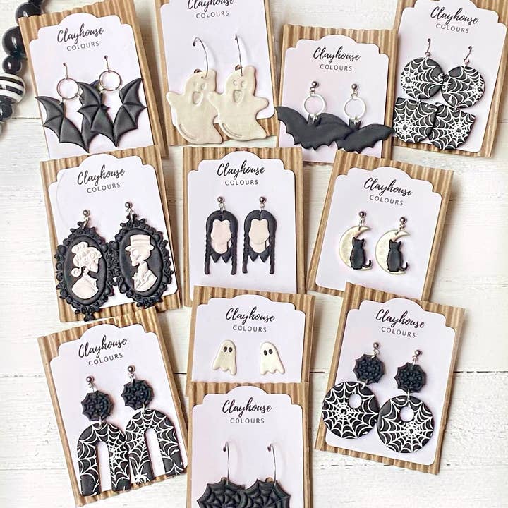 Clayhouse Colours - Wholesale Dangle Earrings - Spooky Season Clay Earrings