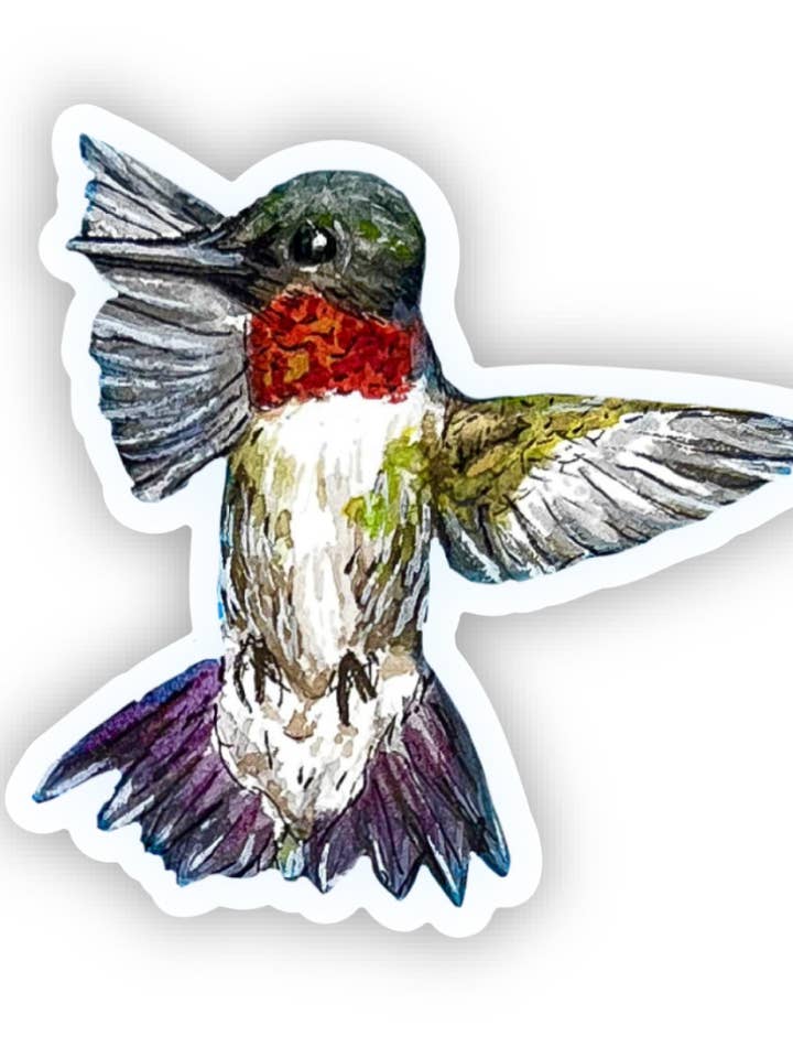 Hummingbird vinyl sticker mini for wholesale by Indigo’s Meadow