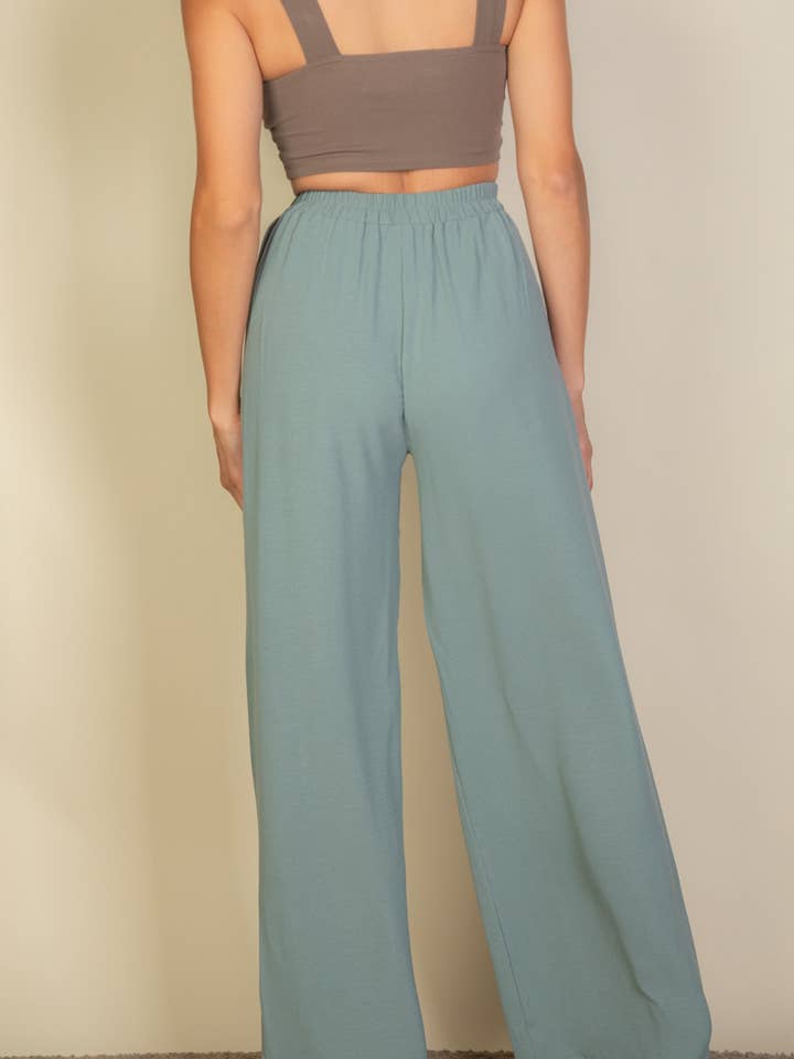 CAPELLA APPAREL - Wholesale Pants - Women's - Drawstring waist wide leg minimalist pants19