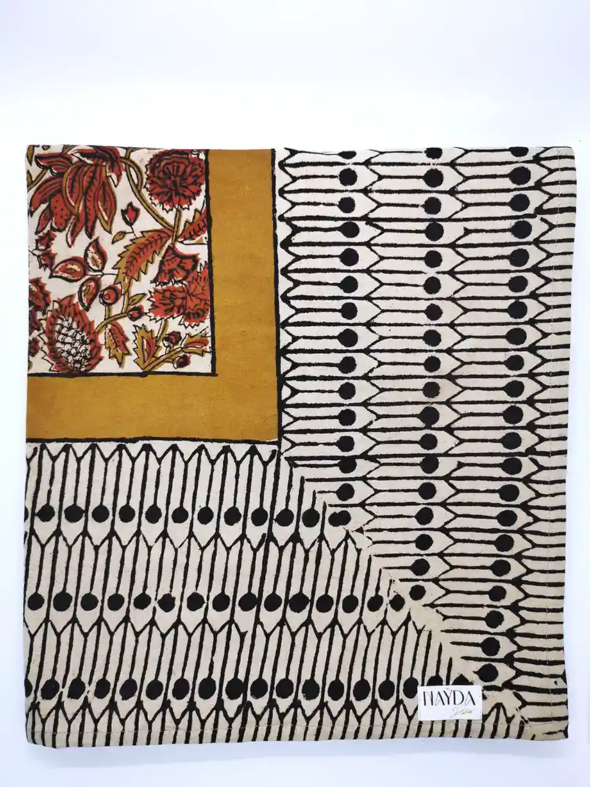Nayda Diaries - Wholesale Tablecloth - Indian plaid Agra printed block print flower table tablecloth13