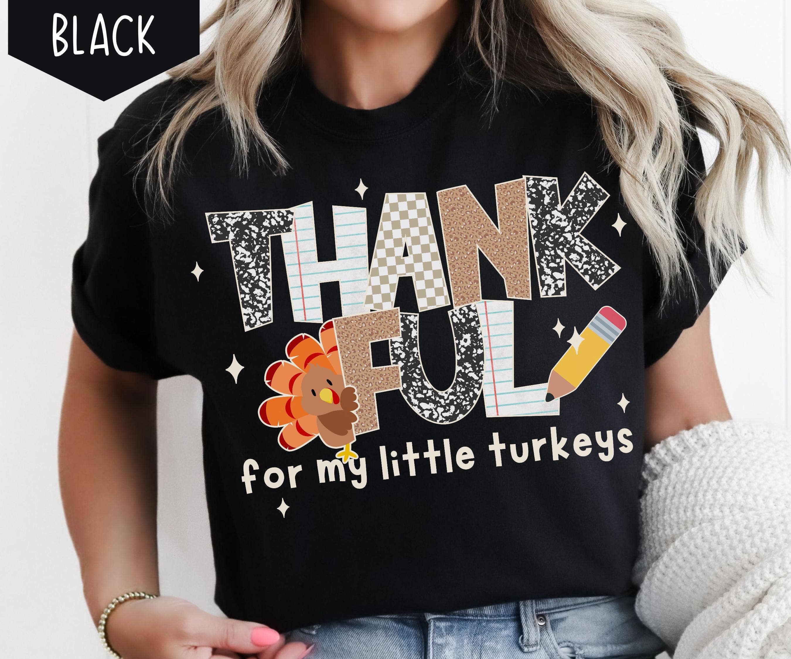 Glaime - Wholesale T-Shirt (Graphic) - Women's - Comfort Colors Thankful Teacher Shirt, Fall Turkey Teacher