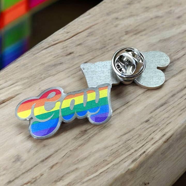 Gay' Rainbow - Eco Enamel Pin Badge and other Purchase wholesale rainbow badges. Free returns & net 60 terms on Faire trending on Faire.