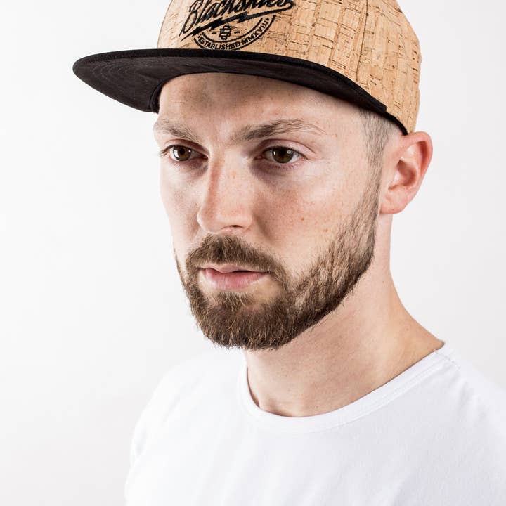 Blackskies - Wholesale Flat-brimmed cap – Men's - Nature Snapback Cap - Cork-Suede1