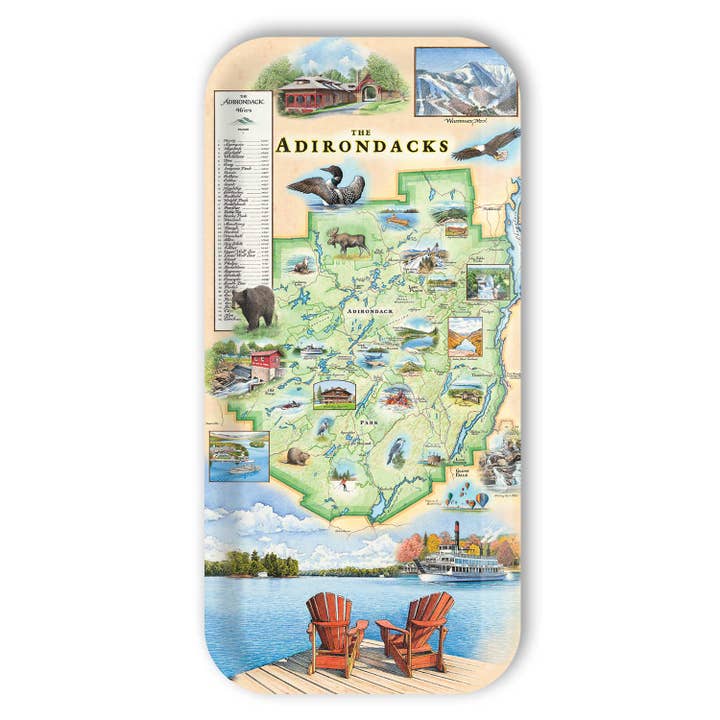 XPLORER MAPS - Wholesale Serving Tray - Adirondacks Map Wooden Serving Tray 3