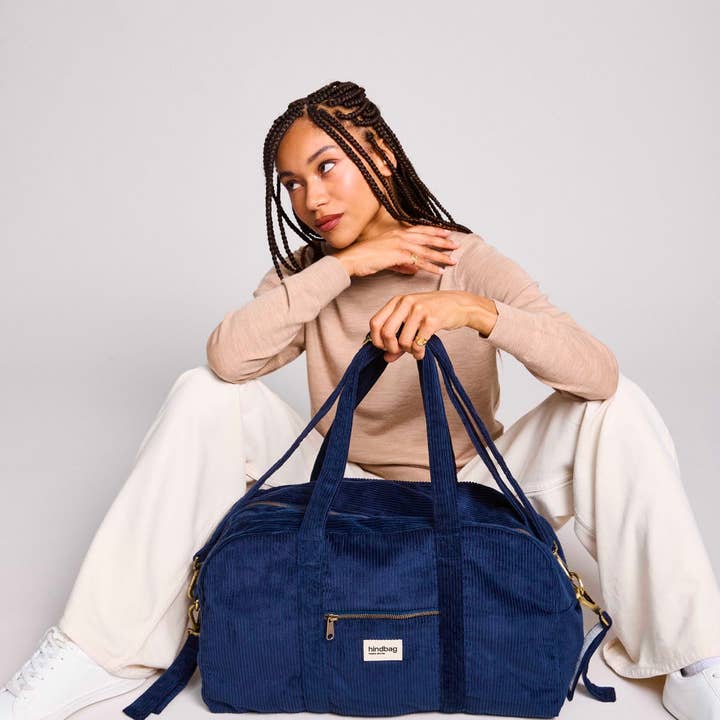 Hindbag - Wholesale Nappy bag – Baby - Basile Velvet Navy Diaper Bag1