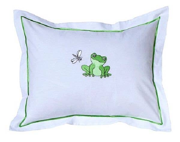 Jacaranda Living - Wholesale Bedding Pillowcase/Sham - Kids & Baby - Baby Boudoir Pillow Cover - Frog and Dragonfly (Green)