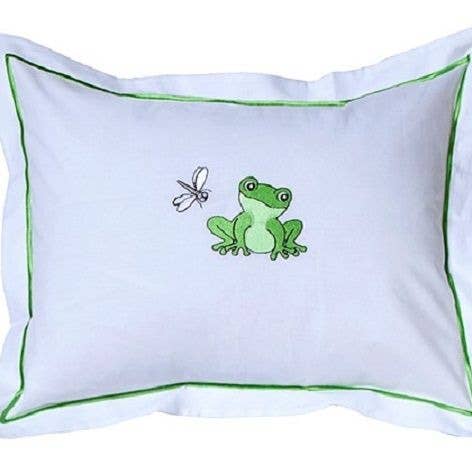 Jacaranda Living - Wholesale Bedding Pillowcase/Sham - Kids & Baby - Baby Boudoir Pillow Cover - Frog and Dragonfly (Green)0