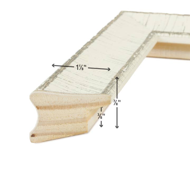 Craig Frames - Wholesale Picture Frame - 18x24 Picture Frame, Maréa Birch Bark White, Assembled