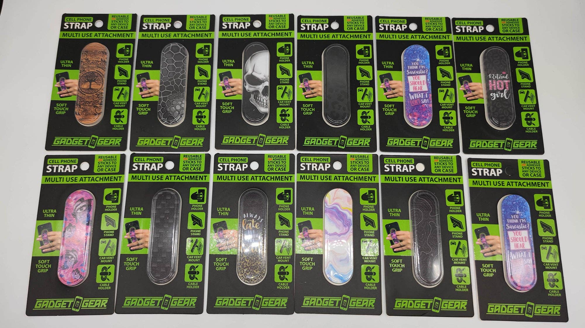 Novelty Brands - Wholesale Phonecase Strap - Gadget Gear Cell Phone Strap Assortment BULK - 12/Display2