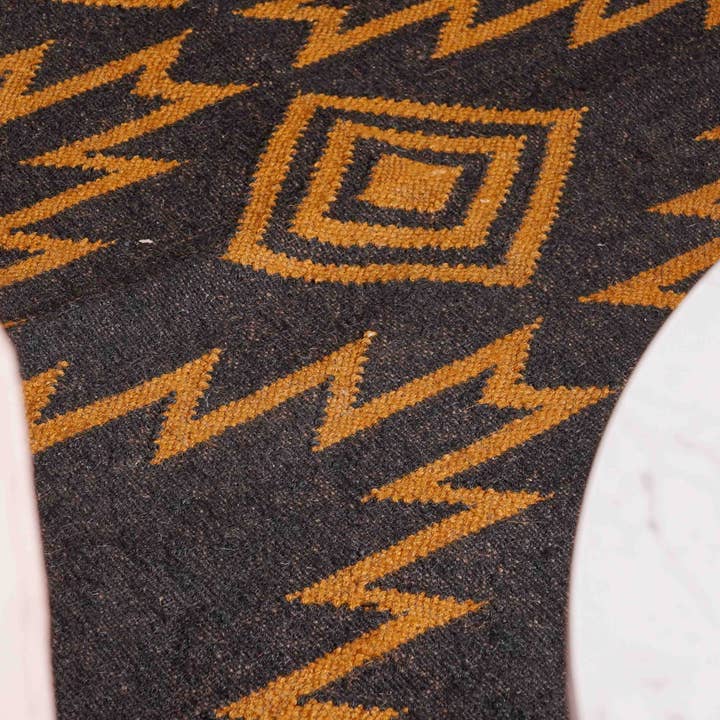 Chouhan Rugs - Wholesale Area Rug - Indian Handmade Black Kilim Jute Rug With Yellow Design Rug5