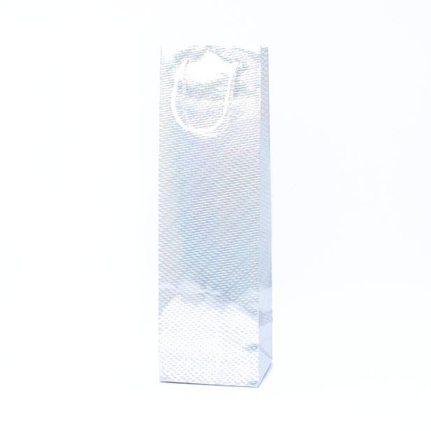 Inca UK - Wholesale Gift Bag - 34x10x9cm. Silver Holographic Bottle Bag3