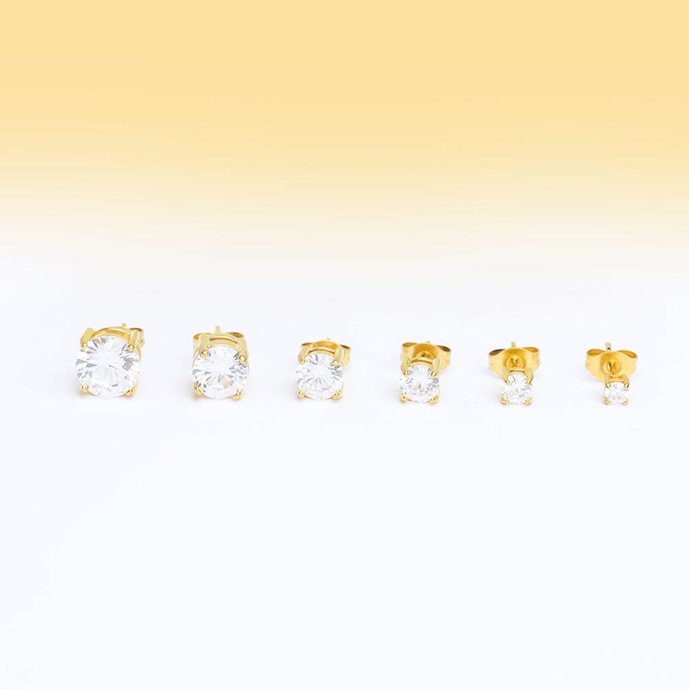 oumo jewelry - Wholesale Stud/Post Earrings - Basic Round Gemstone Studs16