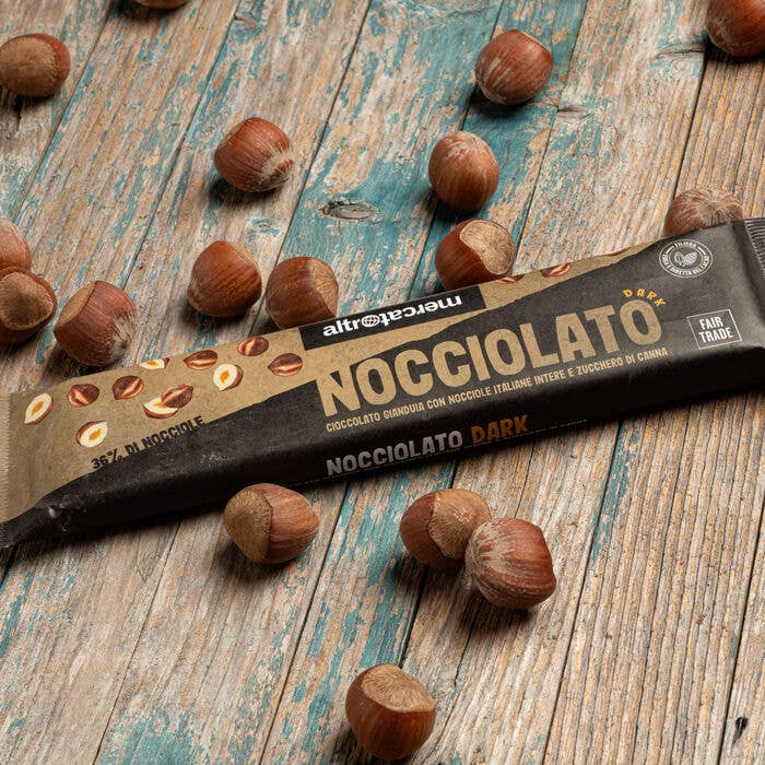 Altromercato - Wholesale Chocolate Bar - Nocciolato-Dark Gianduia Choc. With Whole Hazelnuts - 125 g