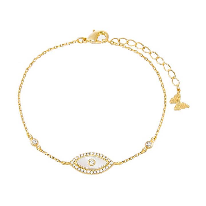 Ondt Øje Armbånd Diamant simulant, 14K Guld Vermeil for engroshandel hos NALU