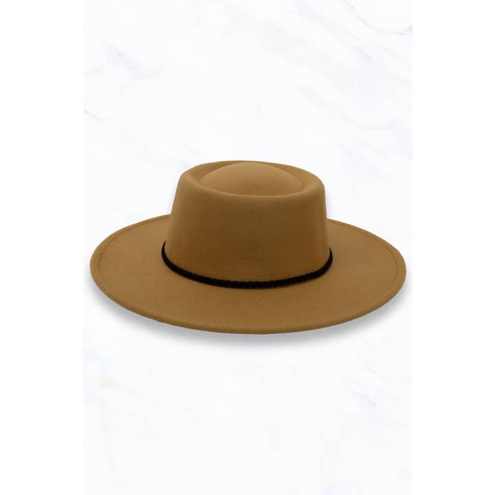 Suzie Q USA - Wholesale Fedora - Women's - Concave Top Fedora Hat with Black Belt10