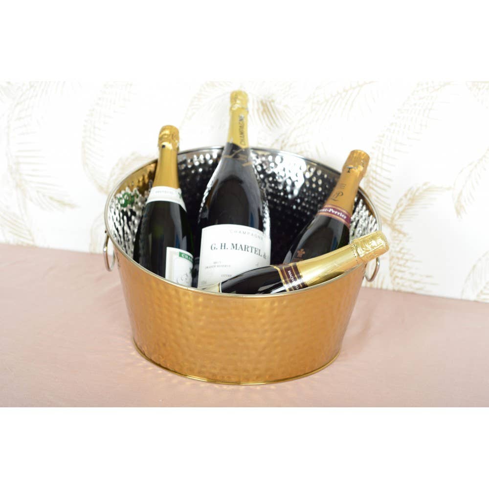 AULICA - Wholesale Wine Bucket - Hammered gold champagne bucket 38cm2