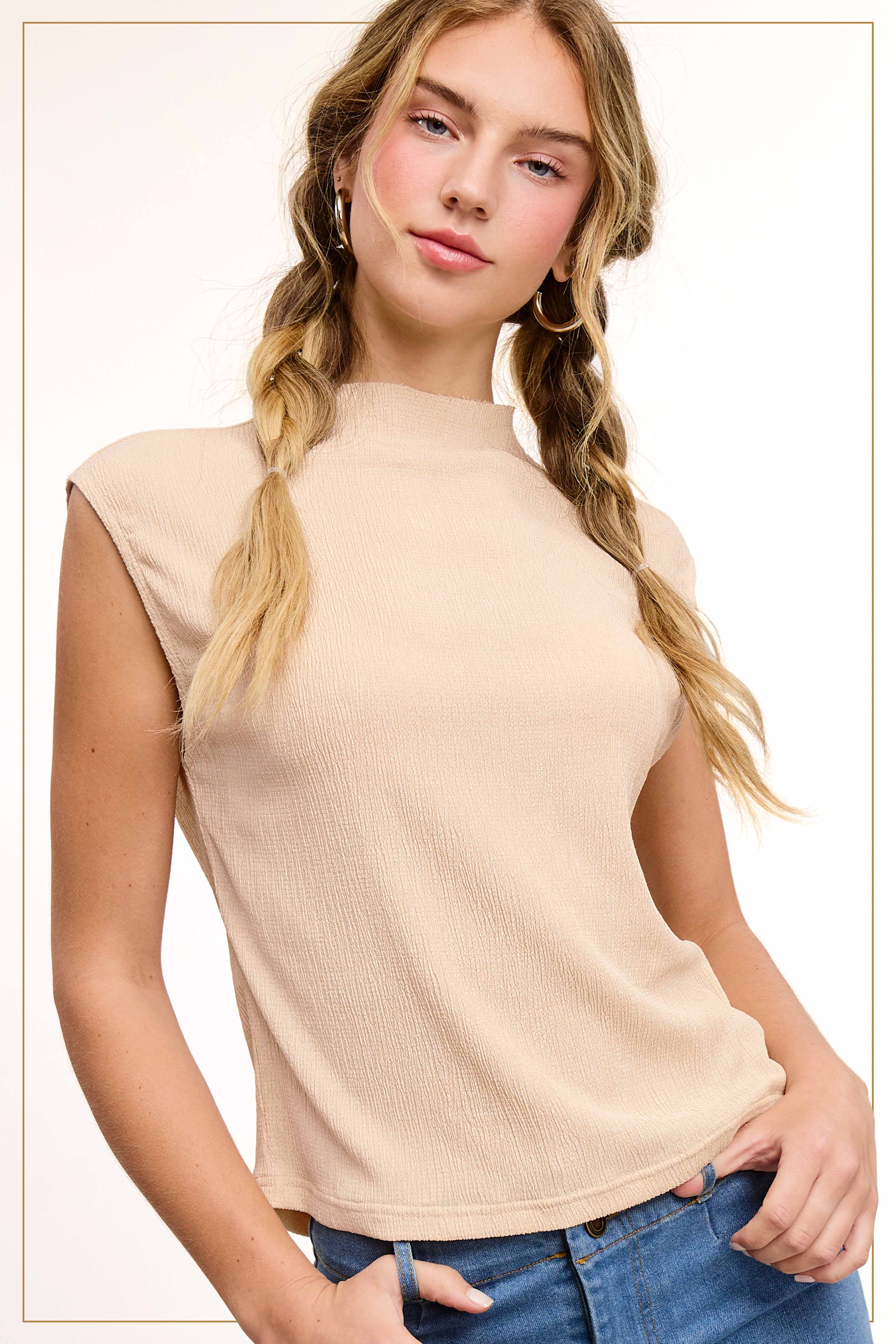 La Miel – Engroshandel Tanktop – Kvinder – HCT7705-elastisk krøllet stof ærmeløs top37