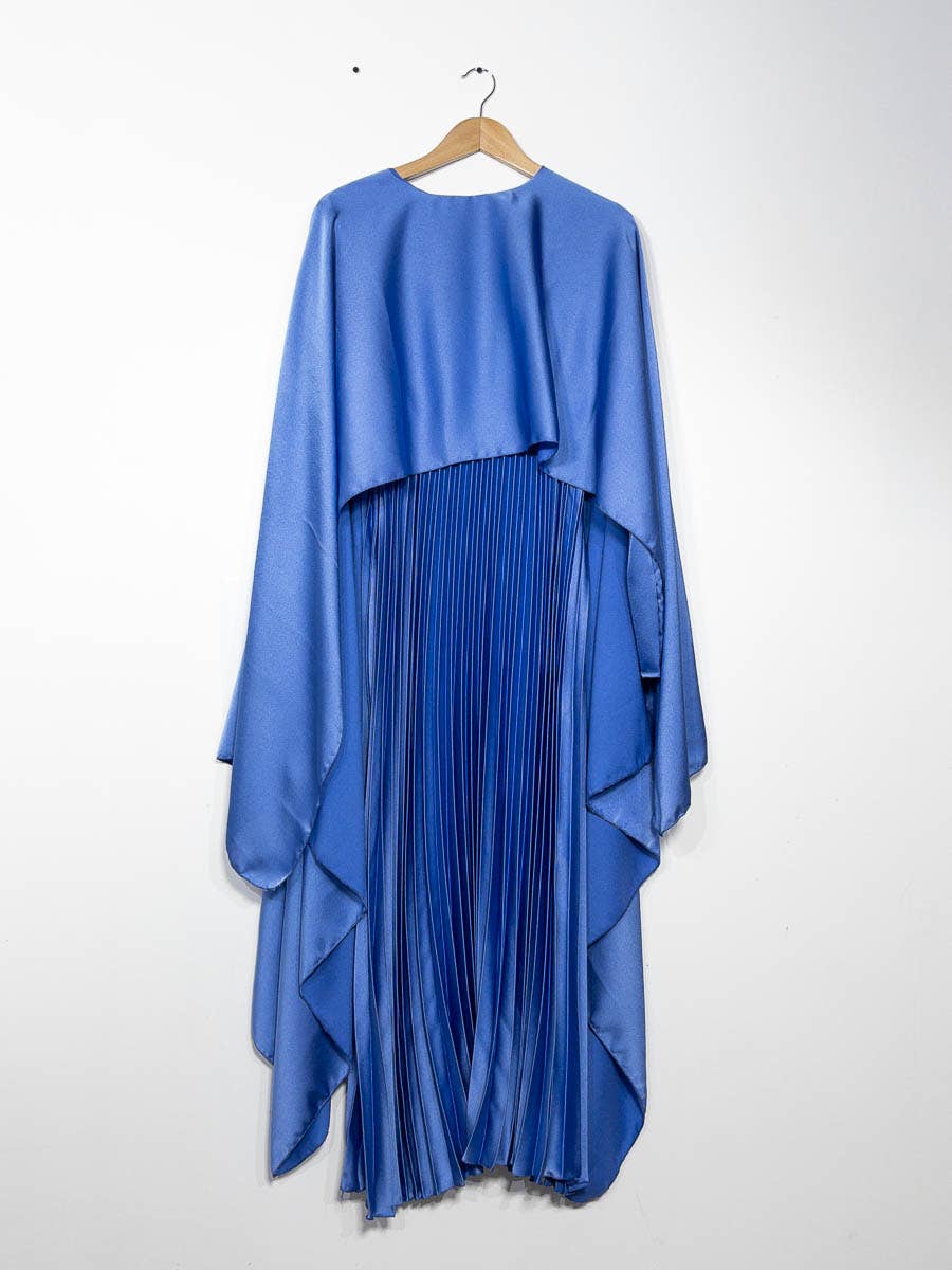 IDEAL OUTFIT - Vente Robe – femme - Abaya fluide plissée avec cape intégrée en satin ref:Y10221