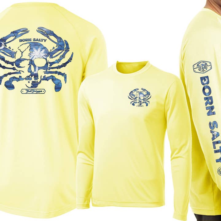 David Dunleavy - Wholesale Screen printed t-shirt – Men′s - Men’s Performance South Carolina Born Salty Skull Crab Long Sleeve4