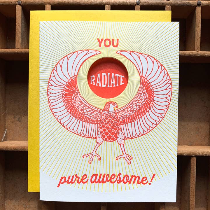 Blackbird Letterpress - Wholesale Everyday Greeting Card - You radiate pure awesome card2