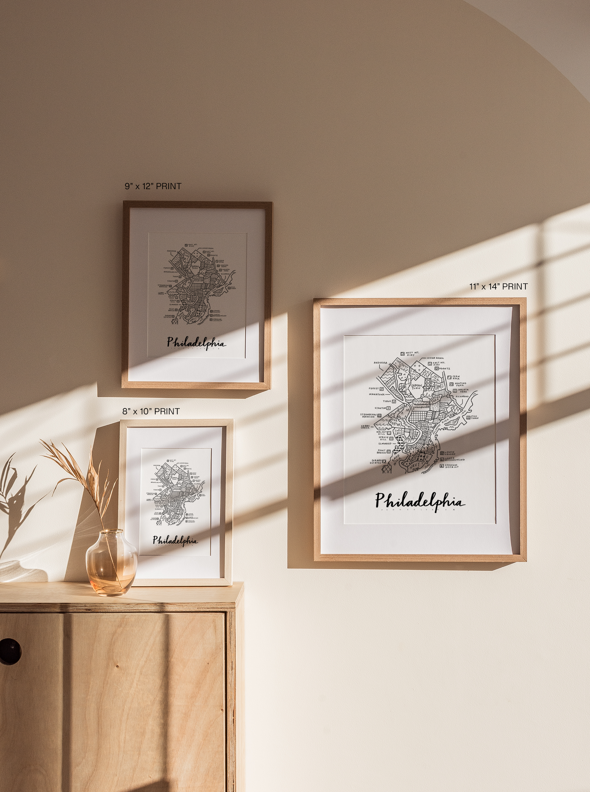 By Aleisha - Wholesale Art Print - Philadelphia Neighborhood Map Print2