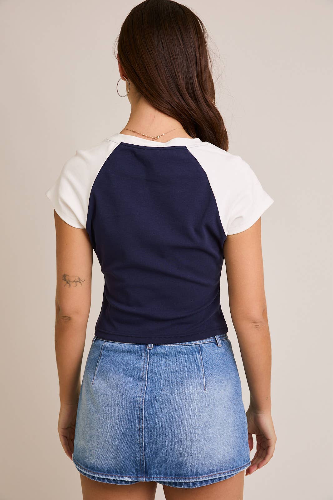 LE LIS - Wholesale Screen Printed T-Shirt - Women's - CAP SLEEVE USA BABY TEE3